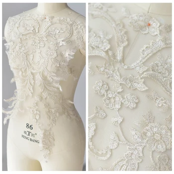 Örgü Alt İşlemeli Arka Yaka Akşam Düğün Etek Elbise Dantel Yaka Dekorasyon DIY Yama Dikiş Aksesuarları