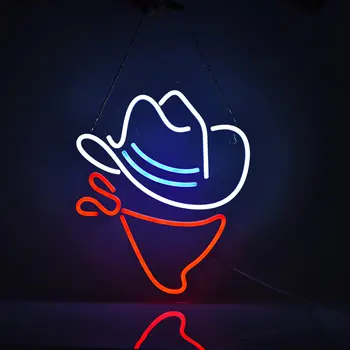 Özel kovboy şapkası Neon burcu LED ışıkları ev estetik restoran BAR oturma odası Duvar Dekorasyonu kişiselleştirilmiş sanat lamba